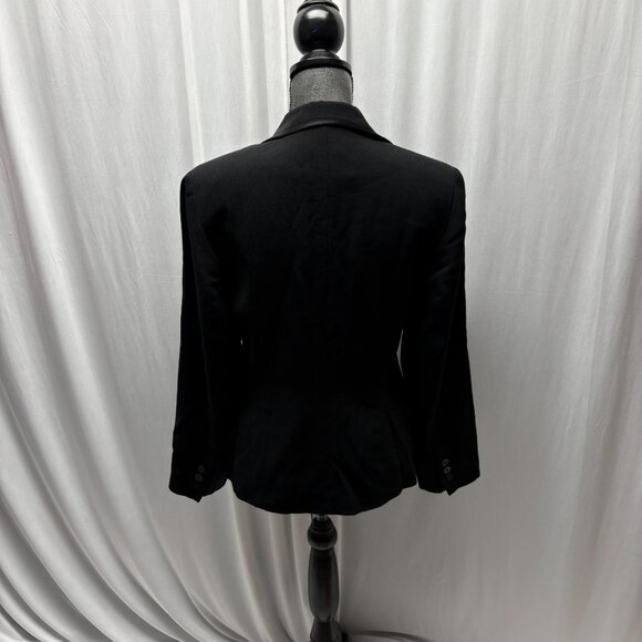 The Limited Womens Black Wool Blazer Size 6 Lined Button Front Classic Office - Picture 5 of 10